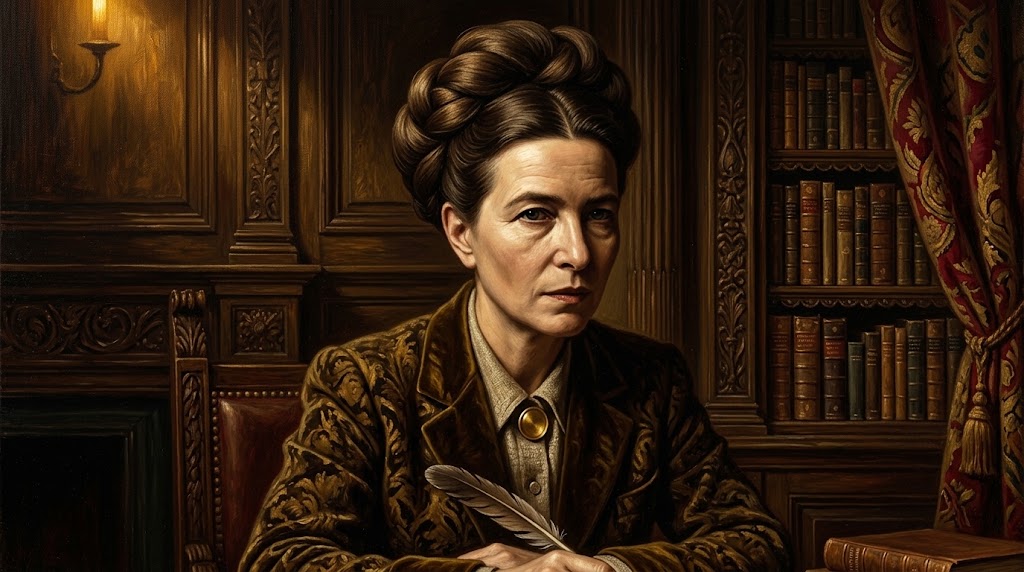 Simone de Beauvoir portresi